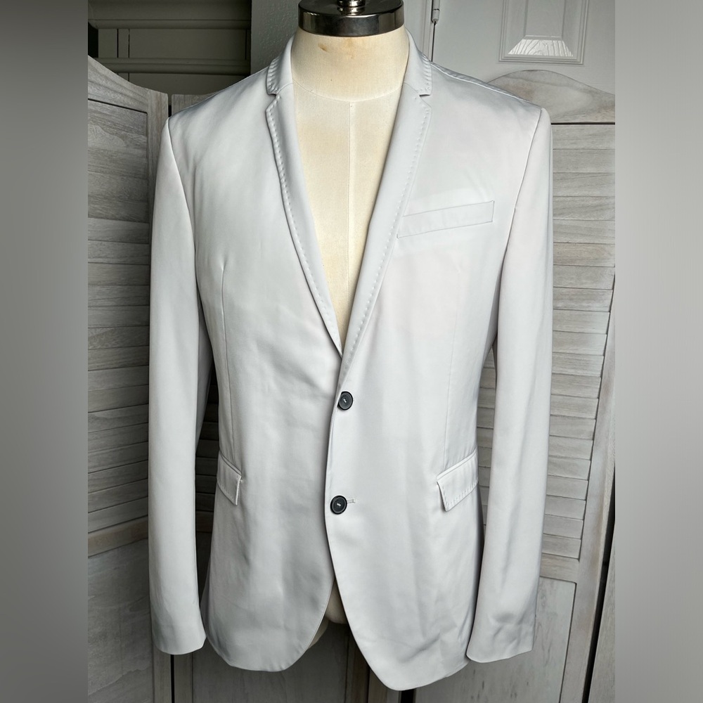 Zara Man Light Gray/Silver Suit Jacket Sz44